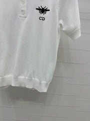 DIOR EMBROIDERED LOGO KNIT POLO SHIRT