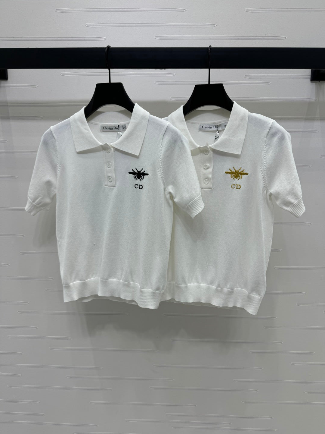 DIOR EMBROIDERED LOGO KNIT POLO SHIRT