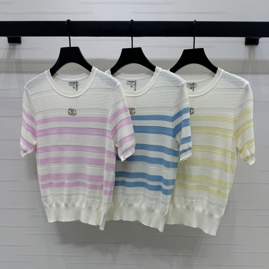 CHANEL SHORT-SLEEVE KNIT TOP 269464