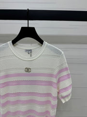 CHANEL SHORT-SLEEVE KNIT TOP 269464