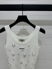 MIU 25S 3D RHINESTONE TANK TOP 264255