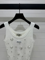 MIU 25S 3D RHINESTONE TANK TOP 264255