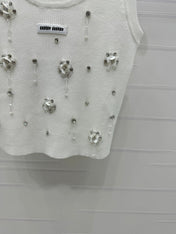 MIU 25S 3D RHINESTONE TANK TOP 264255