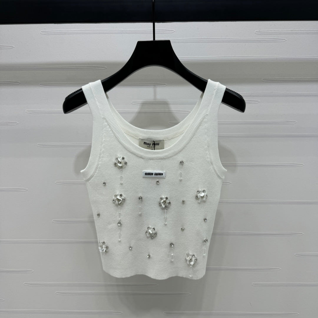 MIU 25S 3D RHINESTONE TANK TOP 264255