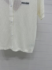 MIU 25S SHORT SLEEVE ROUND NECK CARDIGAN 264268