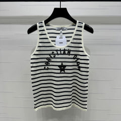 Dior 25 Striped Black White Tank Top