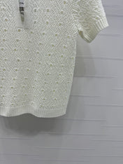 CHANEL SHORT-SLEEVE OPEN-KNIT TOP 274861