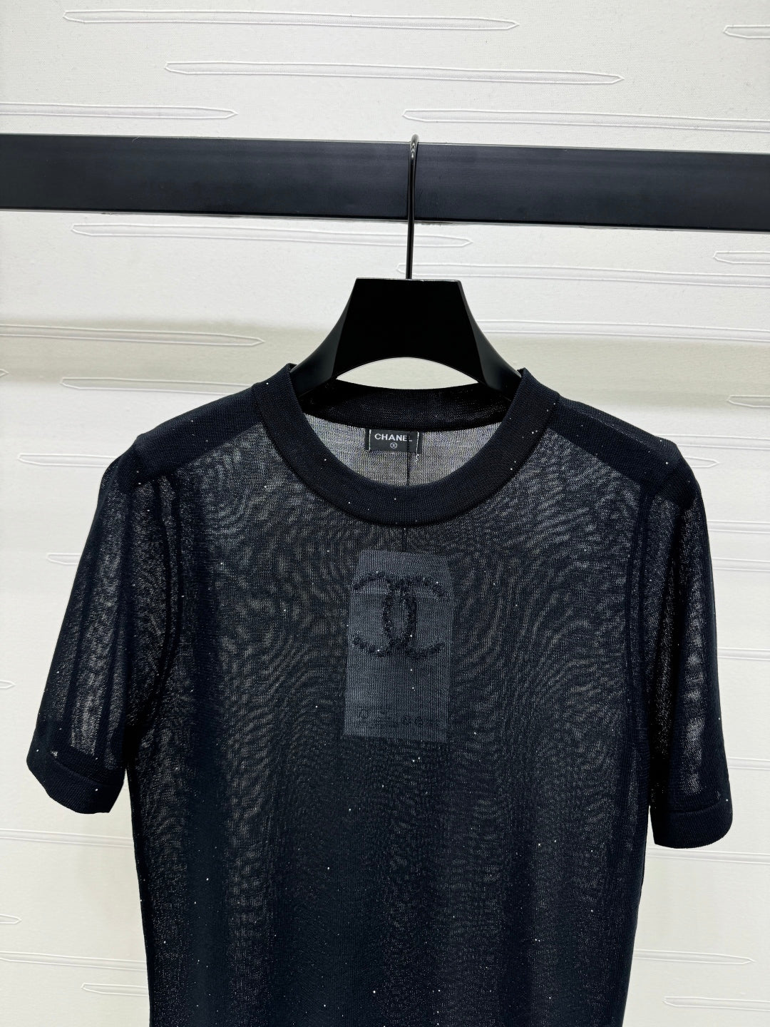 CHANEL CREW NECK SHORT-SLEEVE KNIT TOP 274965
