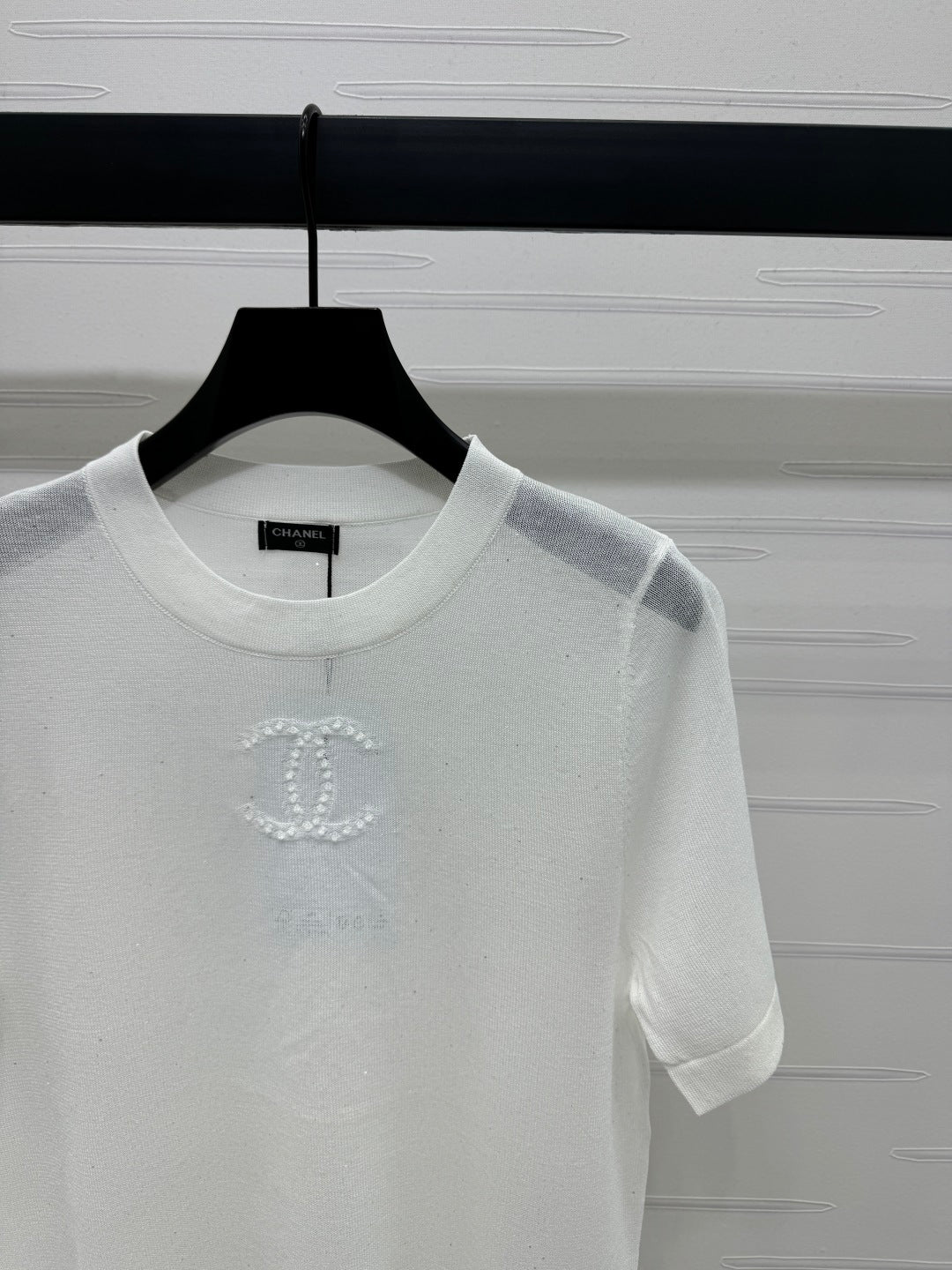 CHANEL CREW NECK SHORT-SLEEVE KNIT TOP 274964