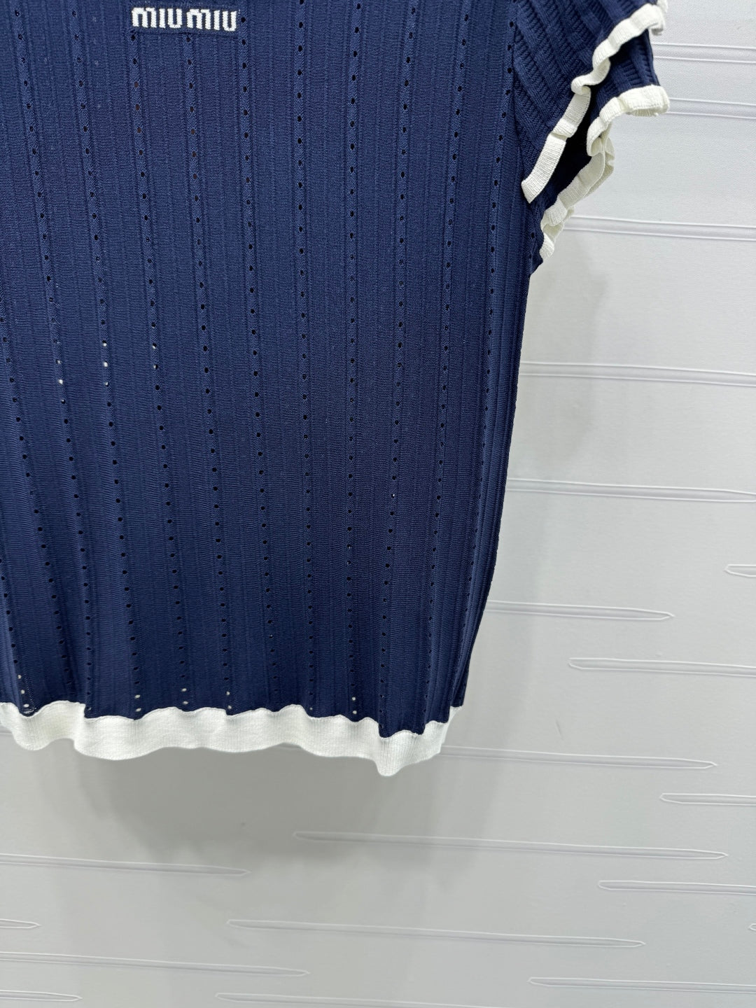 MIUMIU SHORT-SLEEVE PETER PAN COLLAR TOP 274827