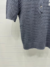 MIUMIU KNITTED POLO SHIRT WHITE 274839