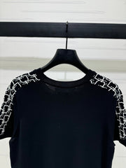 DIOR SHORT-SLEEVE JACQUARD KNIT TOP 274855