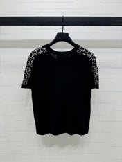 DIOR SHORT-SLEEVE JACQUARD KNIT TOP 274855