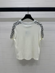 DIOR SHORT-SLEEVE JACQUARD KNIT TOP 274853