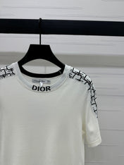 DIOR SHORT-SLEEVE JACQUARD KNIT TOP 274853