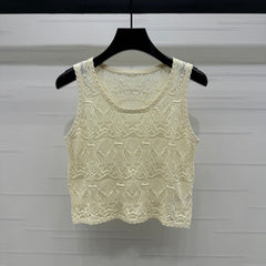 DIOR 25S HAND CROCHET VEST IN COTTON 264185