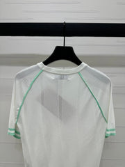 MIU 25S RAGLAN CREW NECK STRIPED KNIT SWEATER 264105