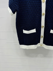 GUCCI SHORT-SLEEVE KNIT CARDIGAN 273214