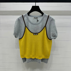 MIU 25S 2 PIECE KNITTED TOP WITH STRAPS 264132