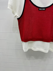 MIU 25S 2 PIECE KNITTED TOP WITH STRAPS 264130
