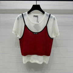 MIU 25S 2 PIECE KNITTED TOP WITH STRAPS 264130