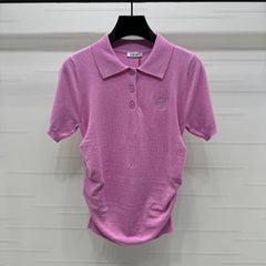 PRAD 25S SHORT SLEEVE KNIT TOP 264121