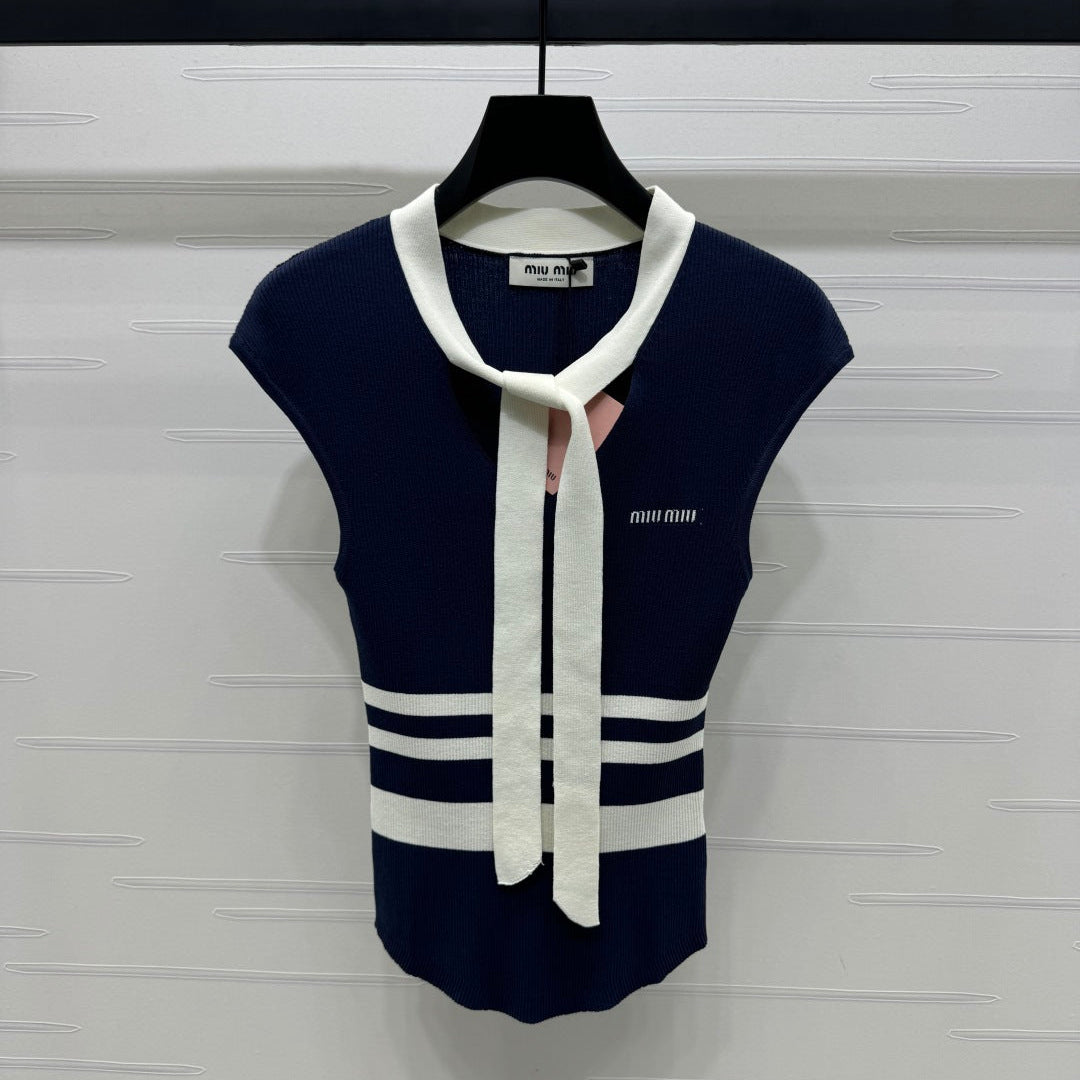 MIU 25S ICE STRIPE KNIT VEST 2264118