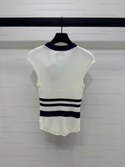 MIU 25S ICE STRIPE KNIT VEST 264114