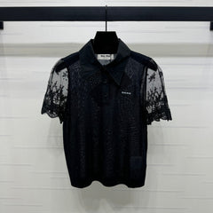 MIU 25S SEE THROUGH COLLAR SHIRT 264112