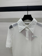 MIU 25SSEE THROUGH COLLAR SHIRT 264111