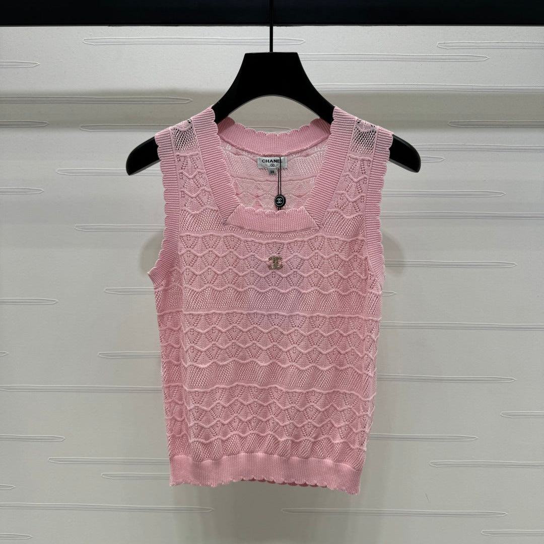 CHANEL 25S HOLLOW KNIT VEST 264158
