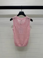 CHANEL 25S HOLLOW KNIT VEST 264158