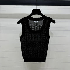 CHANEL 25S HOLLOW KNIT VEST 264156