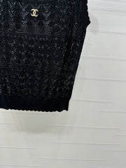 CHANEL 25S HOLLOW KNIT VEST 264156