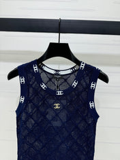 CHANEL 25S DIAMOND HOLLOW KNIT VEST 264031