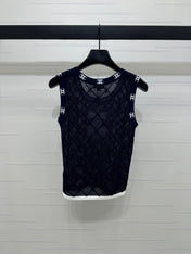 CHANEL 25S DIAMOND HOLLOW KNIT VEST 264031