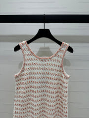 CHANEL 25S ROUND NECK KNIT DRESS WITH PEARL TAG 264026