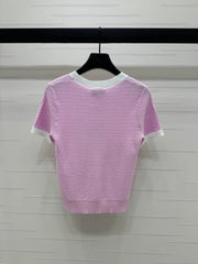 CHANEL 25S DOUBLE C LOGO KNIT SHORT SLEEVE 264073