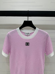 CHANEL 25S DOUBLE C LOGO KNIT SHORT SLEEVE 264073