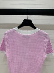 CHANEL 25S DOUBLE C LOGO KNIT SHORT SLEEVE 264073