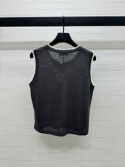 LOEWE 25S ROUND NECK KNITTED VEST WHITE 264068