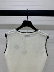 LOEWE 25S ROUND NECK KNITTED VEST WHITE 264069