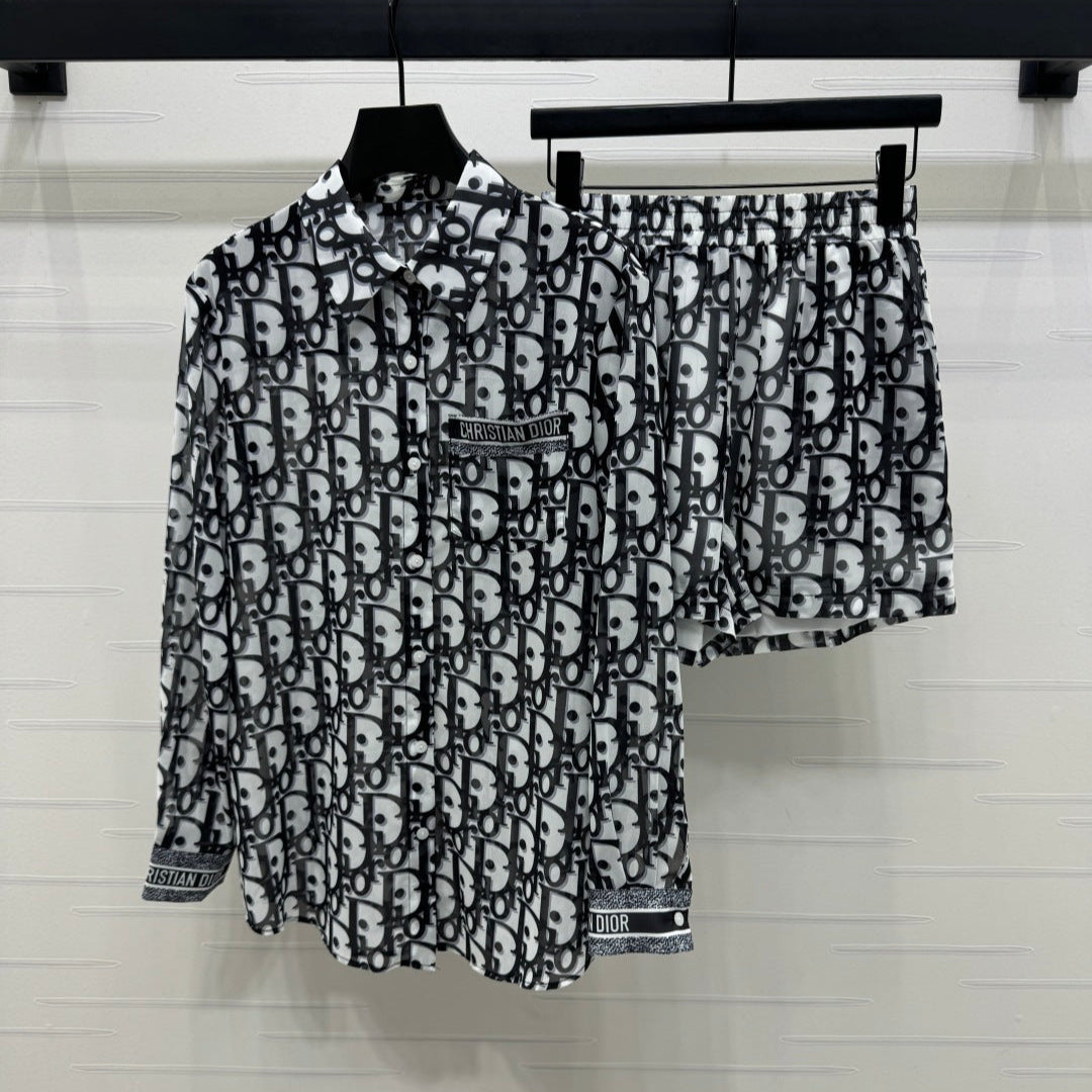 DIOR 25S PRINTED SHIRT SHORTS SET 264057