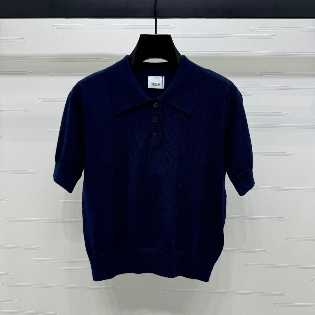 BURBERRY SHORT-SLEEVE KNITTED POLO SHIRT 274845