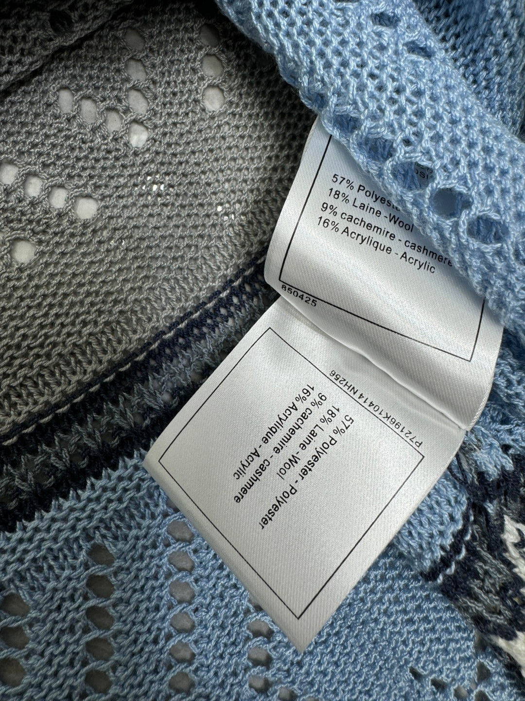 CHANEL EMBROIDERED LOGO OPEN-KNIT VEST 274869