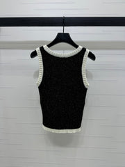 CHANEL ROUND-NECK SEQUIN KNIT VEST 274865