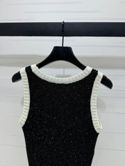 CHANEL ROUND-NECK SEQUIN KNIT VEST 274865