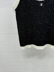 CHANEL ROUND-NECK SEQUIN KNIT VEST 274865