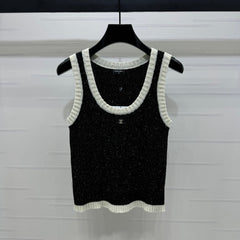 CHANEL ROUND-NECK SEQUIN KNIT VEST 274865
