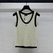 CHANEL ROUND-NECK SEQUIN KNIT VEST 274864
